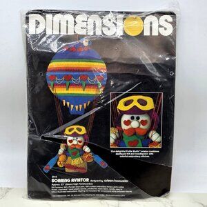Vintage Dimensions Felt Embroidery Kit Soaring Aviator 23 in Wall Hanging 2512